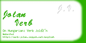 jolan verb business card